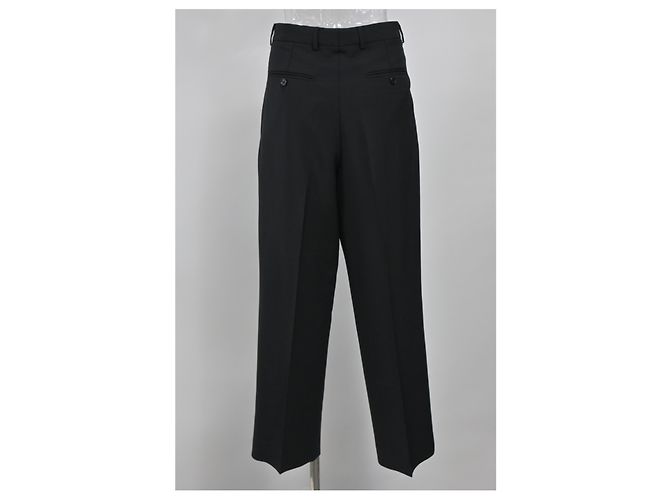 Céline Pantaloni Margaret a pieghe foderati Celine in lana nera Nero - vista 7