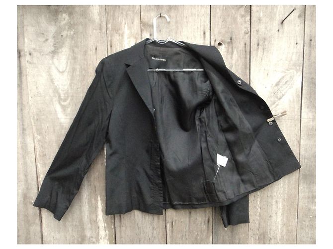 Tara Jarmon Jacke Schwarz Viskose Lycra Größe 42 - Ansicht 4