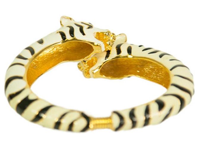 Pulsera de puño de doble cabeza de tigre de esmalte de KENNETH JAY LANE - vista 4