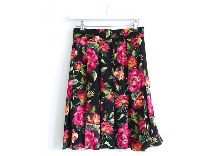 Falda plisada estampada de rosas de Dolce & Gabbana Negro Roja - vista 4