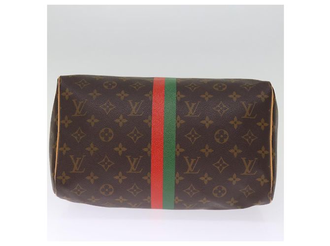 LOUIS VUITTON Monogramm My LV Heritage Speedy 30 Handtasche Rot Grün LV Auth 76750 - Ansicht 5