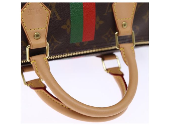 LOUIS VUITTON Monogramm My LV Heritage Speedy 30 Handtasche Rot Grün LV Auth 76750 - Ansicht 7