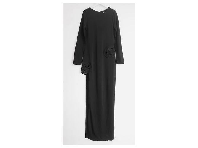 Haney Gaia geschlitztes Abendkleid Schwarz - Ansicht 2