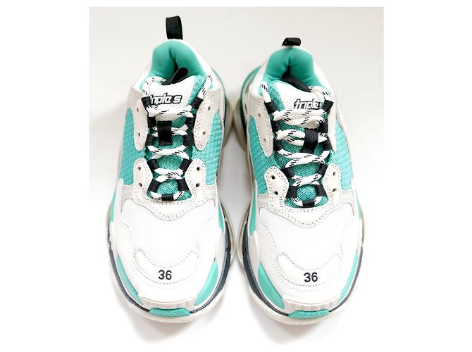Balenciaga Triple S Trainer Sneakers Türkis Grau - Ansicht 2