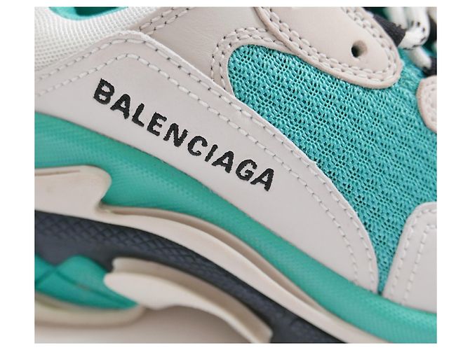 Balenciaga Triple S Trainer Sneakers Türkis Grau - Ansicht 3