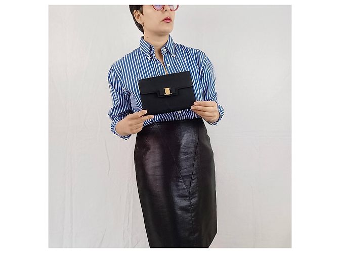 Pochette nera elegante Salvatore Ferragamo Nero - vista 6