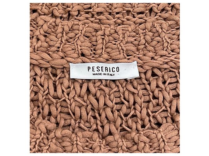 Pull sans manches en grosse maille beige Peserico - vue 4