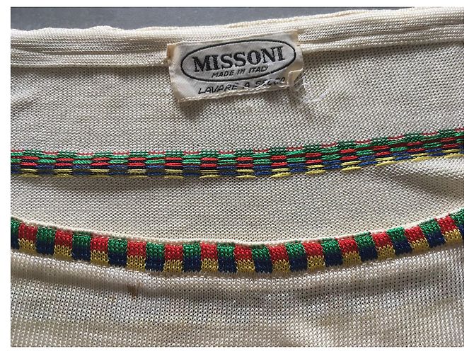 Missoni T-Shirt mit bunten Streifen Eggshell - Ansicht 3