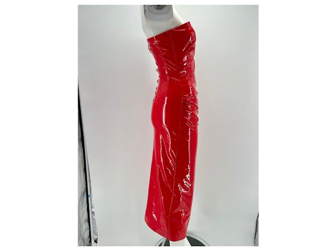 Emanuel Ungaro Nué Kleid T.IT 38 Synthetisch Rot - Ansicht 4