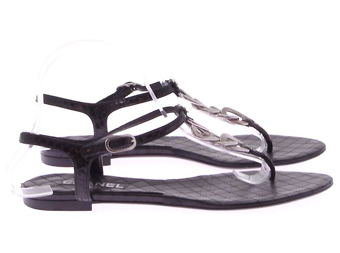 Sandali Chanel T.EU 39 Pelle Nero - vista 3