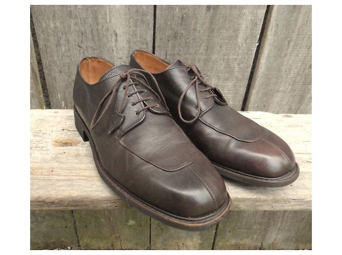 Scarpe Derby Paraboot in pelle marrone scuro - vista 10