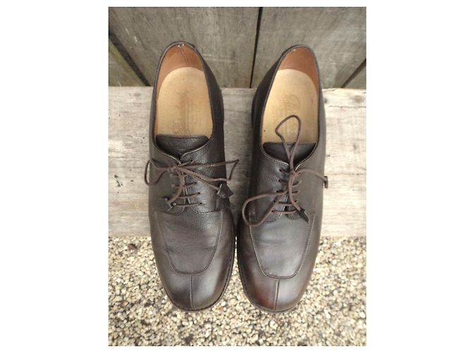 Scarpe Derby Paraboot in pelle marrone scuro - vista 2