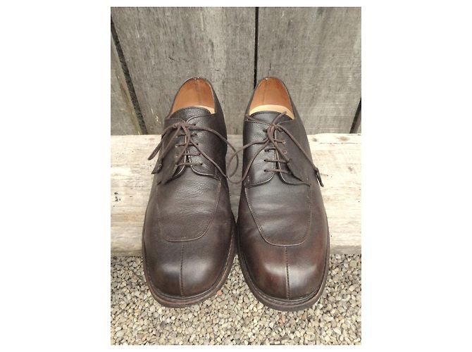 Scarpe Derby Paraboot in pelle marrone scuro - vista 4