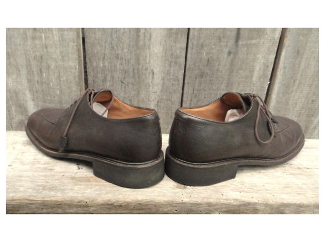 Scarpe Derby Paraboot in pelle marrone scuro - vista 5