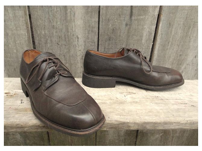 Scarpe Derby Paraboot in pelle marrone scuro - vista 9