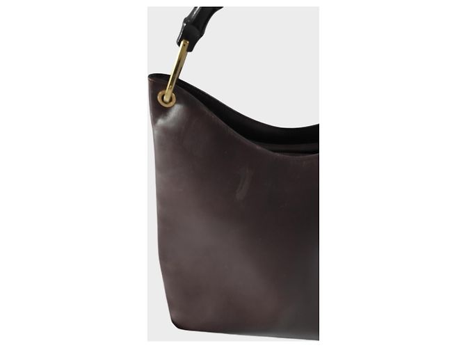 Bamboo Borsa a mano Gucci in pelle marrone con manico in bambù - vista 3