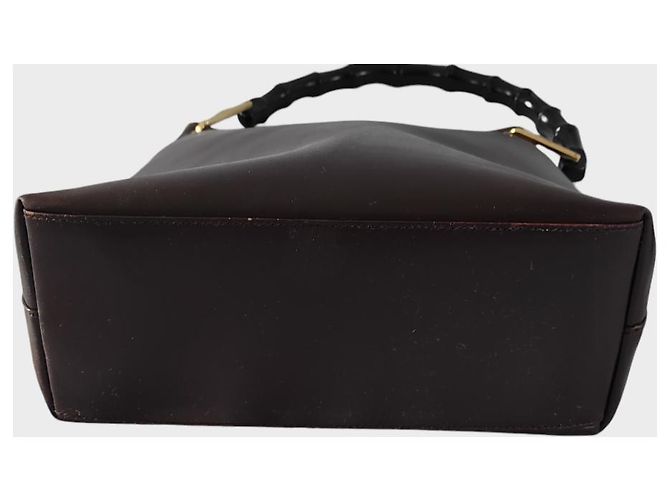Bamboo Borsa a mano Gucci in pelle marrone con manico in bambù - vista 4