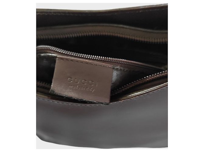 Bamboo Borsa a mano Gucci in pelle marrone con manico in bambù - vista 6