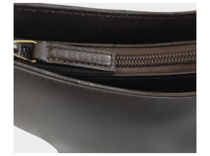Bamboo Borsa a mano Gucci in pelle marrone con manico in bambù - vista 7