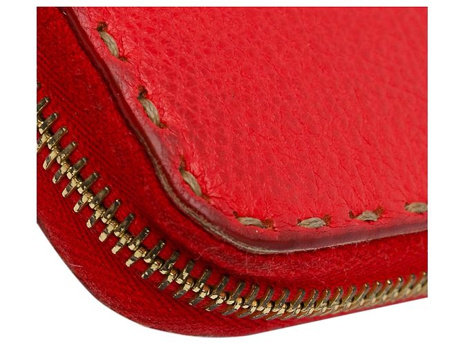 Fendi Red Leather Selleria Zip Around Long Wallet - view 14