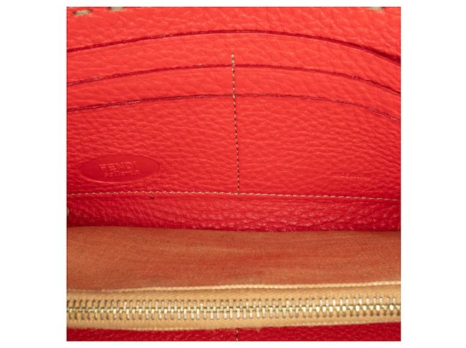 Fendi Red Leather Selleria Zip Around Long Wallet - view 6
