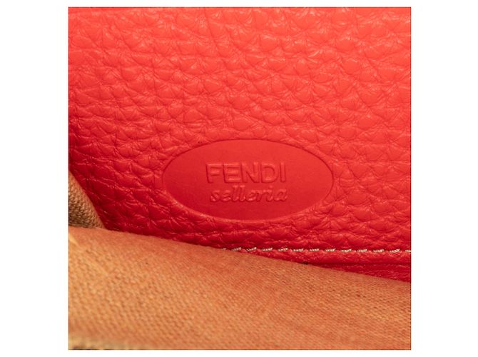 Fendi Red Leather Selleria Zip Around Long Wallet - view 8