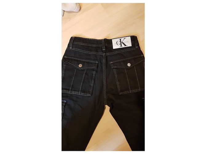 Jeans cargo Calvin Klein in cotone nero - vista 2