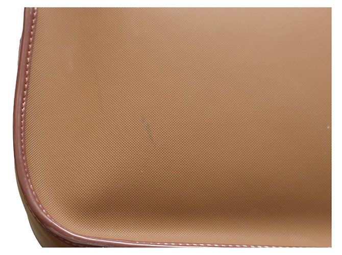 Borsa a tracolla Gianfranco Ferré in tela e pelle vernice marrone - vista 11