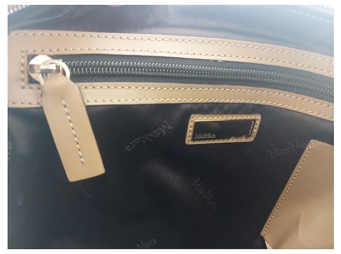 Borsa a mano Max Mara bianca beige cotone poliammide Bianco - vista 11