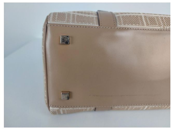 Borsa a mano Max Mara bianca beige cotone poliammide Bianco - vista 17