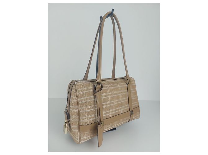Borsa a mano Max Mara bianca beige cotone poliammide Bianco - vista 3