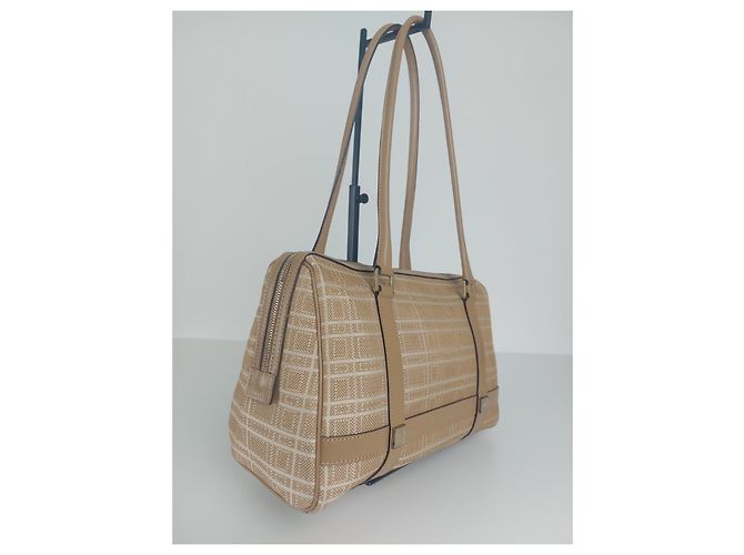 Borsa a mano Max Mara bianca beige cotone poliammide Bianco - vista 7