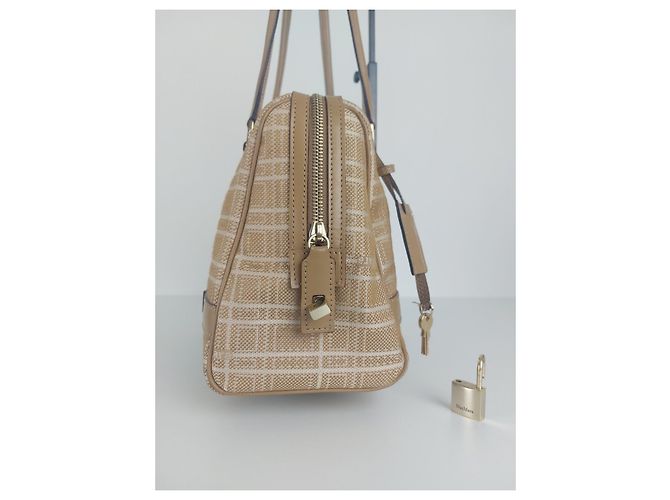 Borsa a mano Max Mara bianca beige cotone poliammide Bianco - vista 8