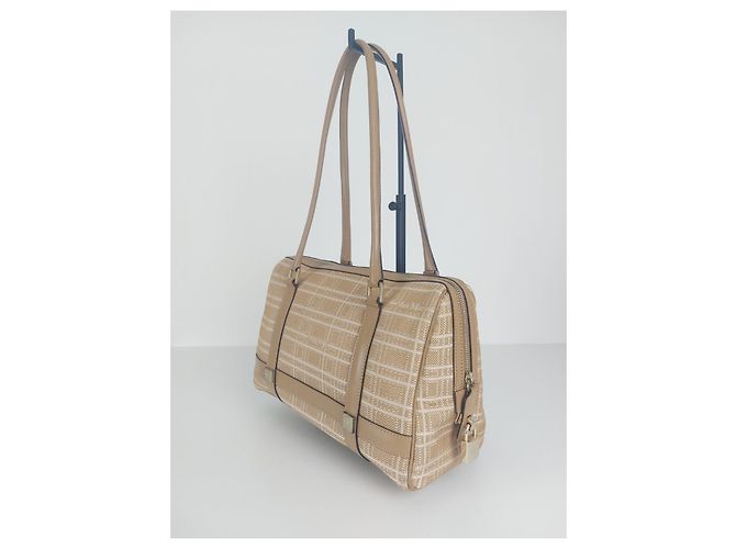 Borsa a mano Max Mara bianca beige cotone poliammide Bianco - vista 9
