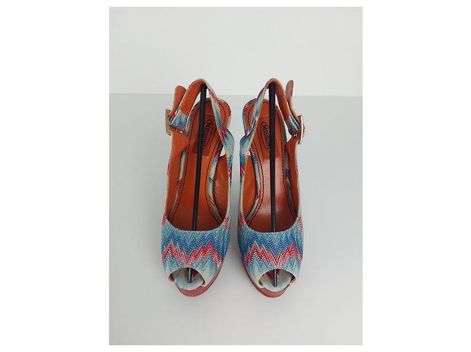 Décolleté Missoni Zigzag a punta aperta blu e rosso 37 Multicolore - vista 2