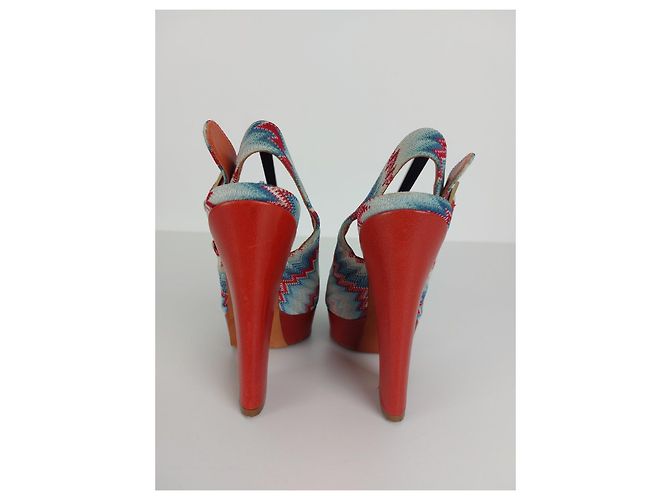 Décolleté Missoni Zigzag a punta aperta blu e rosso 37 Multicolore - vista 5