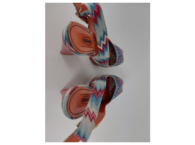 Décolleté Missoni Zigzag a punta aperta blu e rosso 37 Multicolore - vista 6
