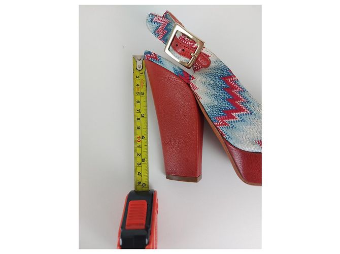 Décolleté Missoni Zigzag a punta aperta blu e rosso 37 Multicolore - vista 9