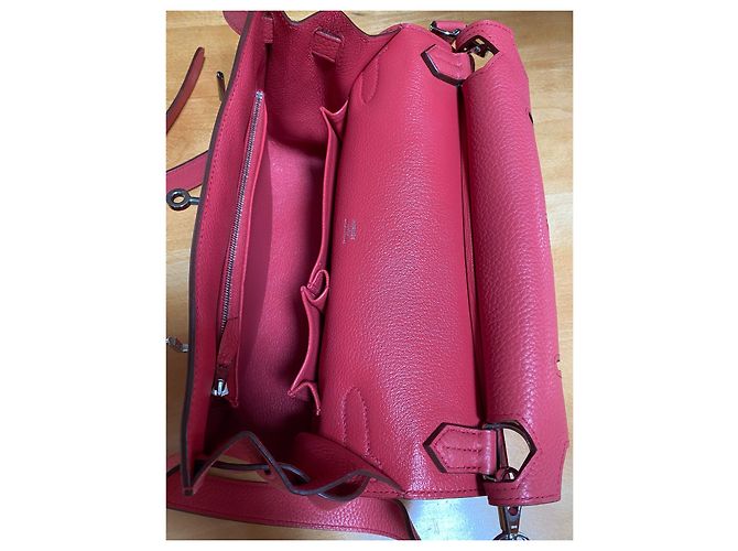 Borsa a mano Hermès Jypsiere in pelle corallo - vista 3
