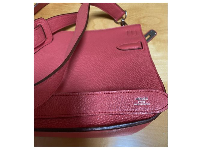 Borsa a mano Hermès Jypsiere in pelle corallo - vista 4