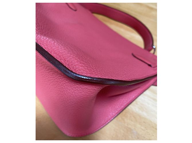 Borsa a mano Hermès Jypsiere in pelle corallo - vista 7