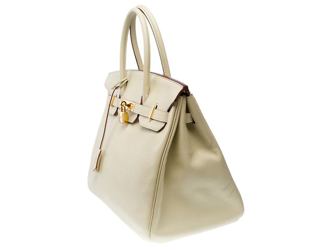 Hermès Sac HERMES Birkin 35 en Cuir Beige - 101994 - vue 4
