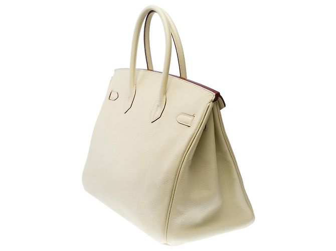 Hermès Sac HERMES Birkin 35 en Cuir Beige - 101994 - vue 5