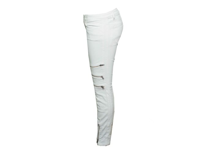 Closed cerrado, jeans biker blancos con cremalleras - vista 3
