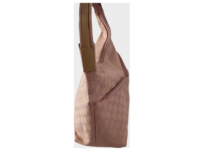 Borsa tote Gucci monogramma rosa in tela - vista 10