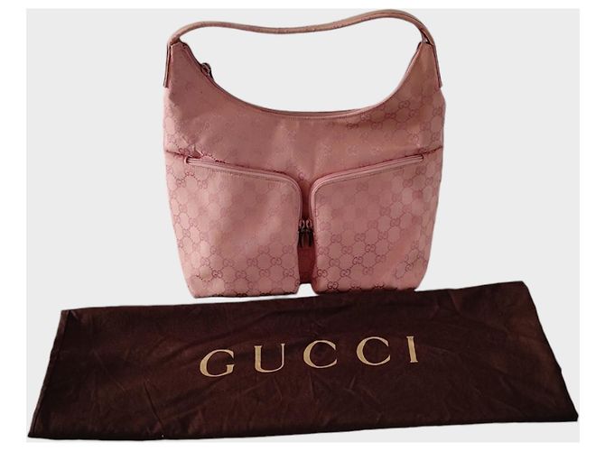 Borsa tote Gucci monogramma rosa in tela - vista 3