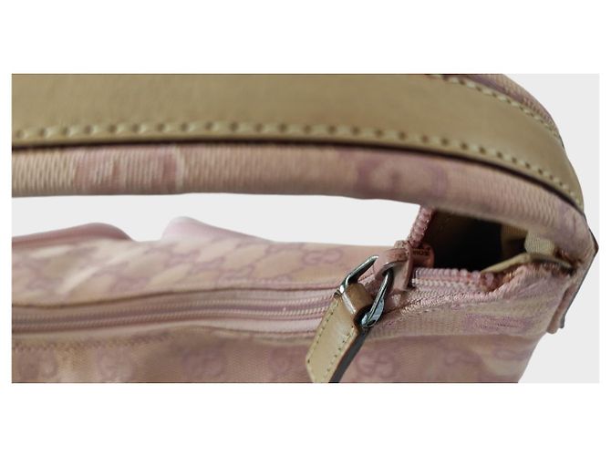 Borsa tote Gucci monogramma rosa in tela - vista 7