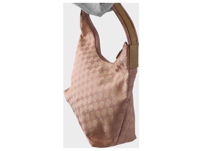 Borsa tote Gucci monogramma rosa in tela - vista 9