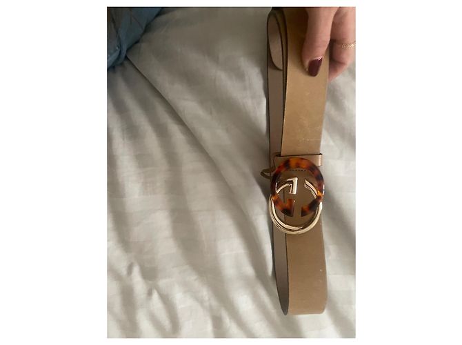 Marmont Gucci Gürtel Beige Leder Logo 90 - Ansicht 3