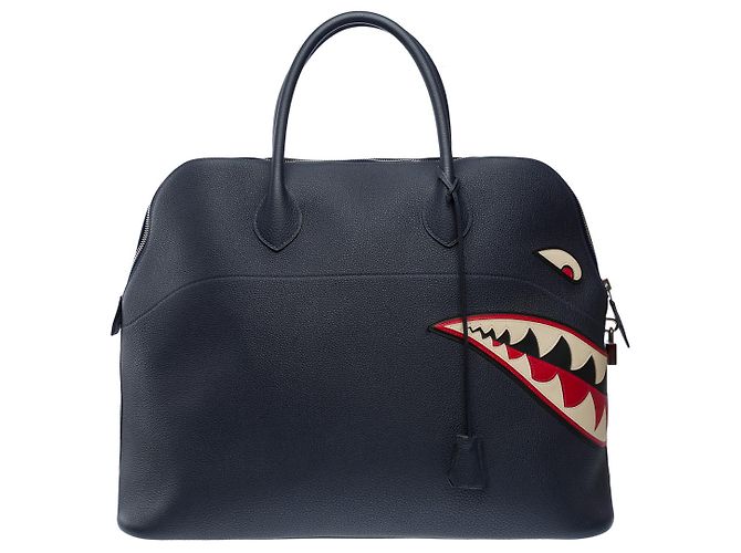 Hermès Borsa HERMES Bolide in Pelle Blu Navy - 101971 - vista 3